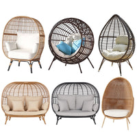 Outdoor Rattan Wicker Hanging Egg Chair Swing for Patio Garden Balcony