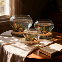 Desktop Micro-Landscape Plastic Fish Tank for Goldfish, Betta, and Turtles