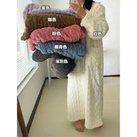 Women's Coral Fleece Ankle-Length Nightgown, Thickened Winter Loungewear