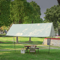 Outdoor Sunshade Tarp Canopy with Silver Coating for Camping, Rainproof and UV Protection