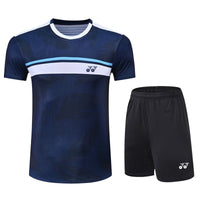 YY New Short Sleeve Badminton Jersey Set for Men and Women - Quick Dry Sports Competition Training Uniform