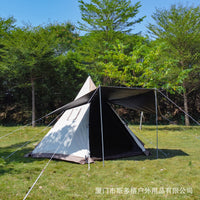 Stoic Outdoor Pyramid Tent with Chimney Vent, Snow Skirt, Blackout Coating, Double Layer, Aluminum Pole for Camping