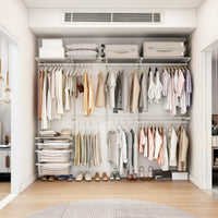 Metas 2.6m Walk-in Wardrobe System Open Closet Storage Organizer for Bedroom