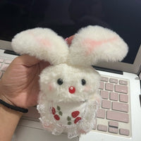 Cute Squeaky Bib Bunny Keychain Pendant for Bags and Gifts