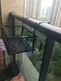Balcony Railing Planter Rack Iron Art Hanging Flower Pot Holder for Windowsill Succulents