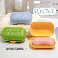 Portable Travel Soap Dish with Lid and Drain for Business Trips