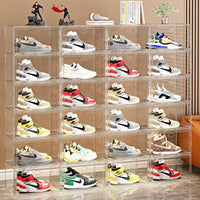 Clear Magnetic Shoe Storage Box Stackable Dustproof Organizer for Sneakers and Boots