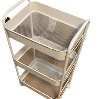 4-Tier Rolling Utility Cart with Storage Baskets for Kitchen, Bathroom, and Office