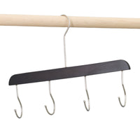 Multi-functional Wooden Hanger with Hooks for Belts, Scarves, Pants, and Bags