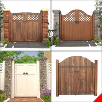 Outdoor Solid Wood Garden Gate, Anti-Corrosion Carbonized Wood Fence Door for Yard and Garden