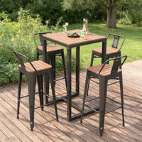 Outdoor Patio Bar Table and Chairs Set, Garden Bistro High-Top Furniture, Weather-Resistant