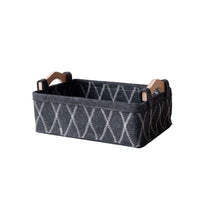 Felt Storage Basket with Wooden Handle for Desktop Organization