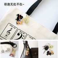 Shiba Inu Playing Instrument Keychain Cartoon Acrylic Piano Guitar Guzheng Student Couple Backpack Charm