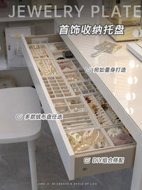 Jewelry Box Drawer Organizer Tray with Dividers for Earrings, Necklaces, Rings, and Accessories