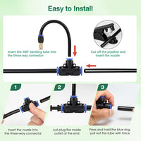 Adjustable Misting Nozzle Kit for Irrigation, Cooling, and Humidification