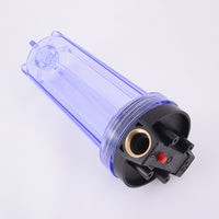 10-inch Transparent Water Filter Housing for Whole House Sediment Pre-filtration System with Copper Ports