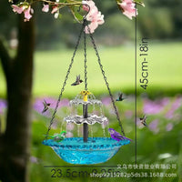 Solar Floating Bird Bath Fountain with Hanging Bird Feeder for Outdoor Garden