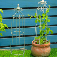 Mini Iron Art Climbing Trellis Birdcage Plant Support for Outdoor Garden Balcony Desktop Retro Distressed Finish