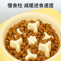 Slow Feeder Stainless Steel Double Pet Bowl for Dogs and Cats