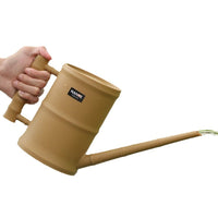 Long Spout Watering Can for Indoor Outdoor Plants, Bamboo Style Plastic Watering Pot for Garden Home Office