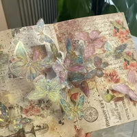 Colorful Gilded Butterfly Handmade 3D Pop-Up Book DIY Material Kit for Friends and Couples, Retro Exquisite Creative Gift