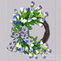 Artificial Tulip Spring Wreath for Front Door Decor