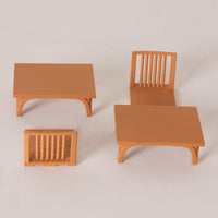Miniature Japanese Style Table and Chair Set for BJD Dollhouse Decor