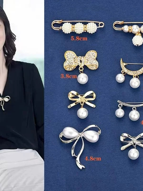 Fashion Brooch Pin Set for Waist Adjustment, Anti-exposure, and Clothing Decoration