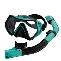 Full Dry Snorkel Set with Wide View Diving Mask and Liquid Silicone Goggles