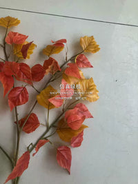 Artificial Autumn Birch Leaves for Home Decor and Floral Arrangements