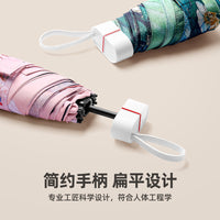 Mini Flat Six-Fold UV Protection Pocket Umbrella for Sun and Rain