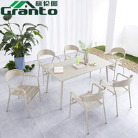 Outdoor Patio Cast Aluminum Dining Set with Chairs and Table
