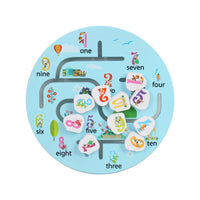Wooden Maze Puzzle Board Game for Kids - Early Education Number, Letter, Animal, Fruit Recognition