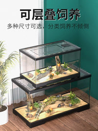 Reptile Terrarium for Geckos, Lizards, and Hermit Crabs - Transparent Habitat with Optional Accessories
