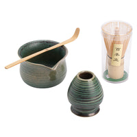 Traditional Japanese Matcha Tea Ceremony Set with Whisk, Scoop, and Bowl