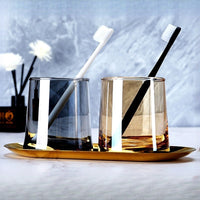 Glass Mouthwash Cup Set for Couples and Families, Hotel Bathroom Tumbler