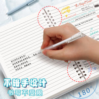 A4 PP Cover Spiral Notebook with Lined Pages, Detachable Loose-Leaf Design