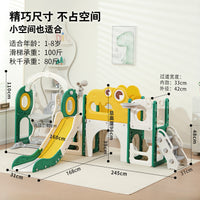 Kids Indoor Outdoor Slide and Swing Set with Climbing Ladder and Music Player