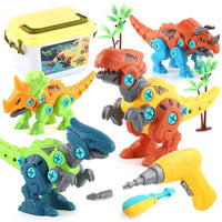 Dinosaur Building Blocks Set with Electric Drill and Screwdriver for Boys