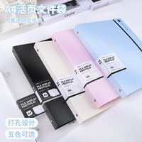 A4 Loose-Leaf File Folder with Document Sleeves, Transparent Business Organizer