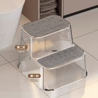 Designer Toilet Stool for Bathroom, Lightweight Luxury Anti-Slip Step Stool for Kids, High Transparency Auxiliary Stool with Handle
