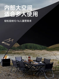 Updown Blackout Vinyl Tarp Tent Outdoor Camping Set with Table, Chairs, and Sunshade