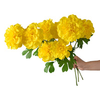 Artificial Yellow Poppy, Lily, Marigold, and Lily of the Valley Flowers for Home Decor and Weddings