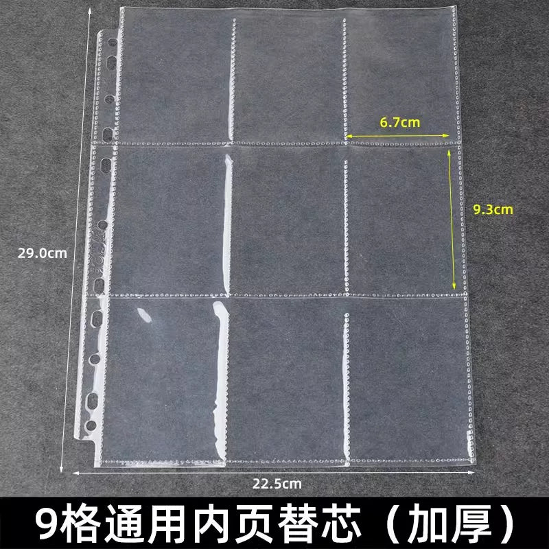 9-Pocket Trading Card Album Pages for Ultraman Cards, Thickened Transparent Collector Sheets