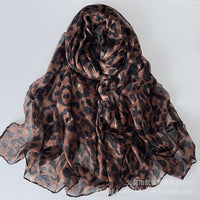 Leopard Print Thin Long Scarf for Women - Versatile Bali Yarn Neck Wrap