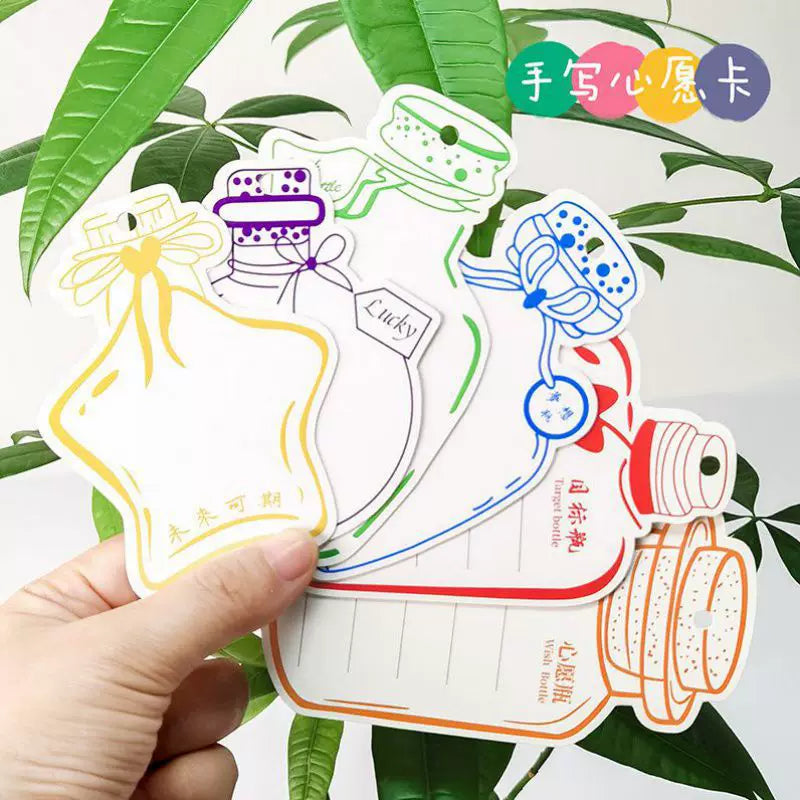 New Semester Wish Cards, Student Goal Cards, End-of-Term Study Plans, Classroom Decoration, Blank Special-Shaped Cards, Back-to-School Blessing Greeti