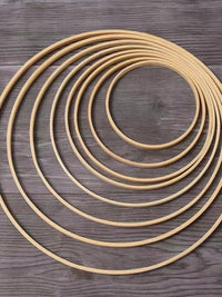 8-40cm Wooden Bamboo Hoop Rings for DIY Crafts, Wreaths, Dream Catchers, Wedding & Home Decor