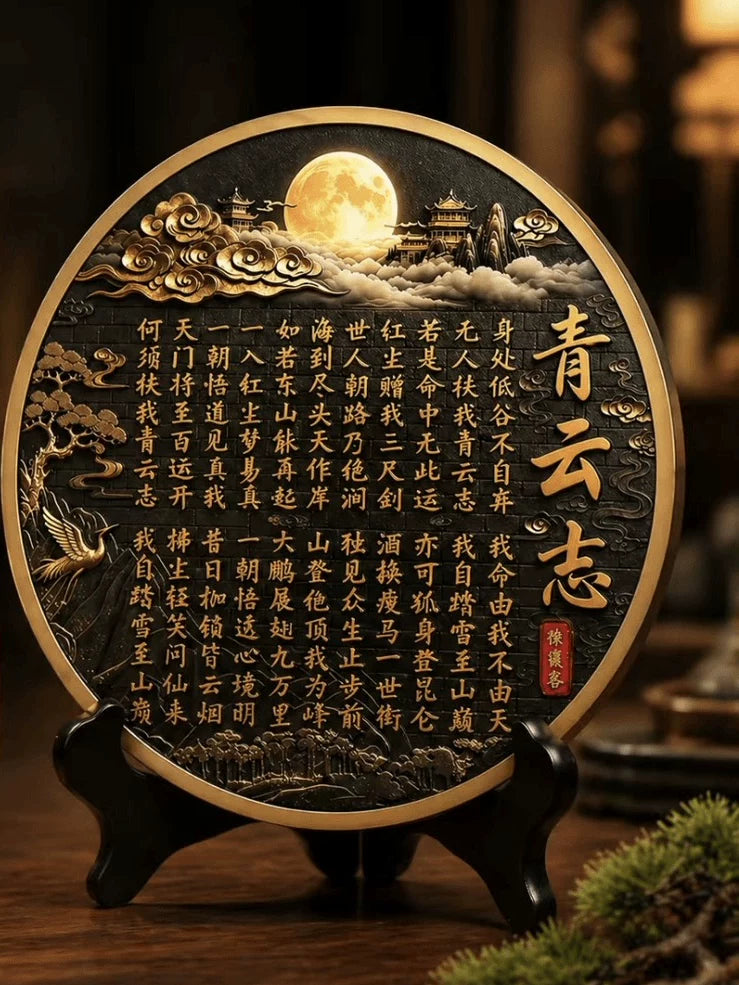 Chinese Calligraphy Art Ornament for Desk and Office Decor