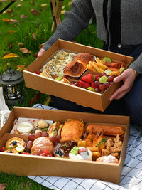 Disposable Kraft Paper Picnic Lunch Box Set for Outdoor Events