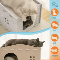 Felt Dual-Layer Cat Cave and Scratching Board
